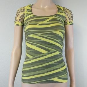 Body con sexy stretch mesh detail short sleeve